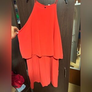 Tyche Red Spaghetti Strap Romper